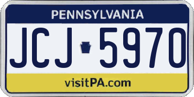 PA license plate JCJ5970