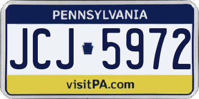 PA license plate JCJ5972