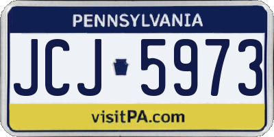 PA license plate JCJ5973