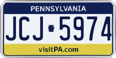 PA license plate JCJ5974