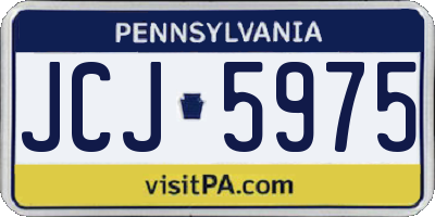 PA license plate JCJ5975