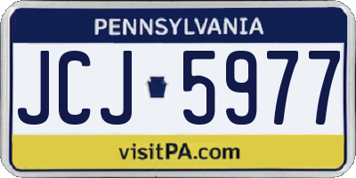 PA license plate JCJ5977