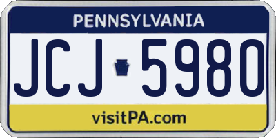 PA license plate JCJ5980