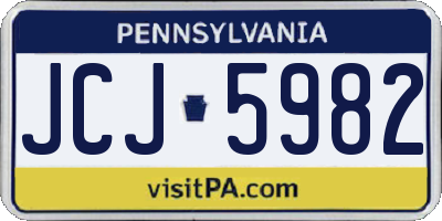 PA license plate JCJ5982