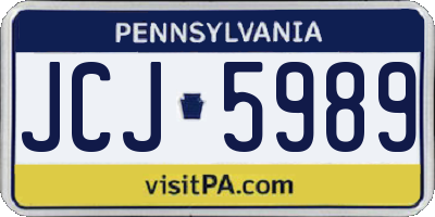 PA license plate JCJ5989