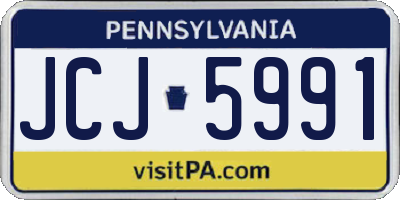 PA license plate JCJ5991