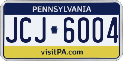 PA license plate JCJ6004
