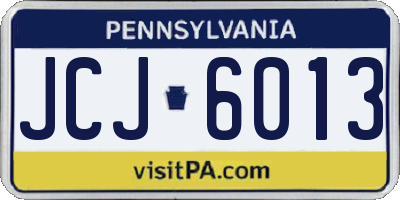 PA license plate JCJ6013