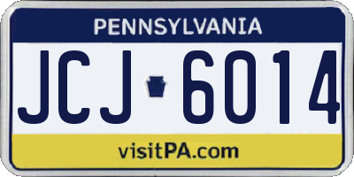 PA license plate JCJ6014