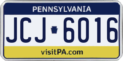 PA license plate JCJ6016