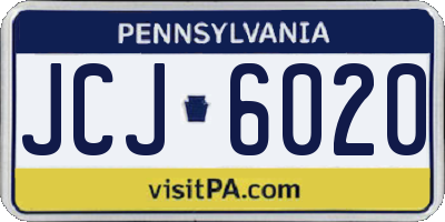 PA license plate JCJ6020