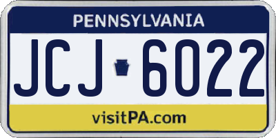 PA license plate JCJ6022
