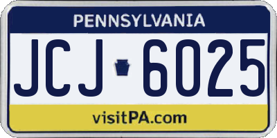 PA license plate JCJ6025