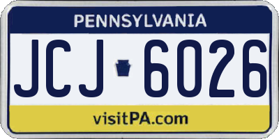 PA license plate JCJ6026