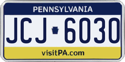 PA license plate JCJ6030
