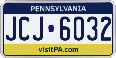 PA license plate JCJ6032