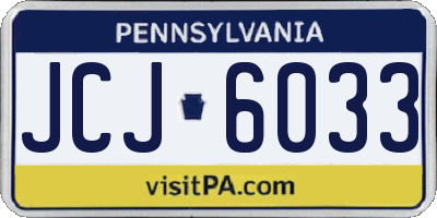 PA license plate JCJ6033