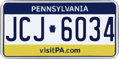 PA license plate JCJ6034