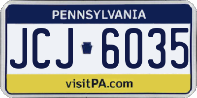 PA license plate JCJ6035