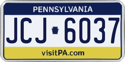 PA license plate JCJ6037