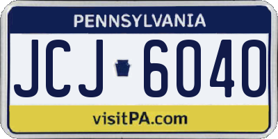 PA license plate JCJ6040