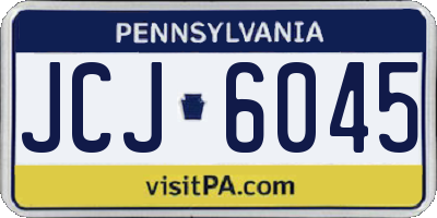 PA license plate JCJ6045