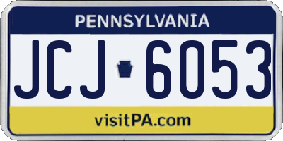 PA license plate JCJ6053