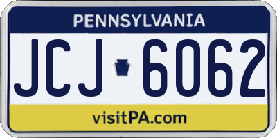 PA license plate JCJ6062