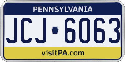 PA license plate JCJ6063