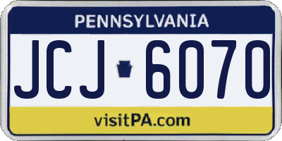PA license plate JCJ6070