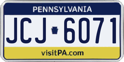 PA license plate JCJ6071