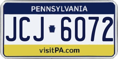 PA license plate JCJ6072