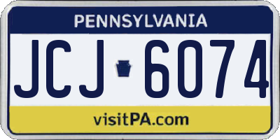 PA license plate JCJ6074