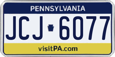 PA license plate JCJ6077