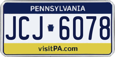 PA license plate JCJ6078