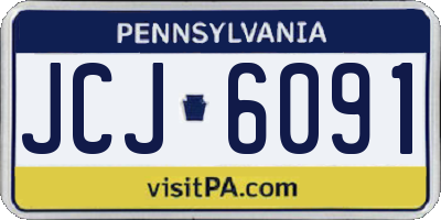 PA license plate JCJ6091