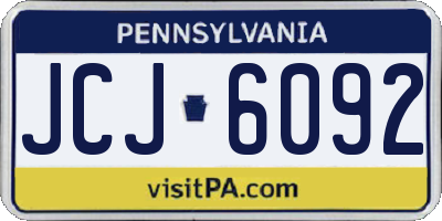 PA license plate JCJ6092