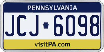 PA license plate JCJ6098