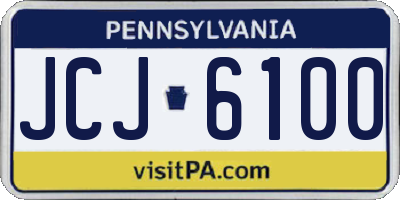PA license plate JCJ6100