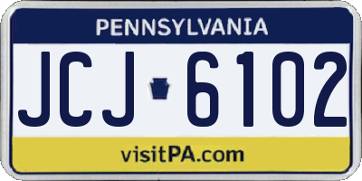 PA license plate JCJ6102
