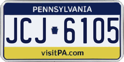 PA license plate JCJ6105
