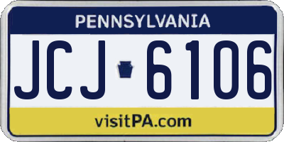 PA license plate JCJ6106