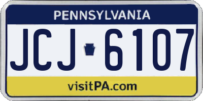 PA license plate JCJ6107