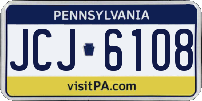 PA license plate JCJ6108