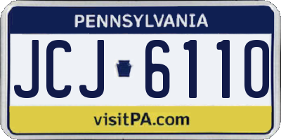 PA license plate JCJ6110
