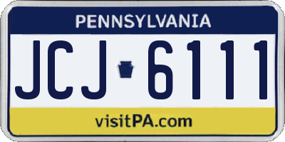 PA license plate JCJ6111