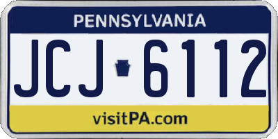 PA license plate JCJ6112