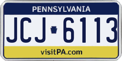 PA license plate JCJ6113