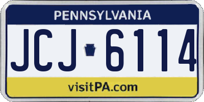 PA license plate JCJ6114