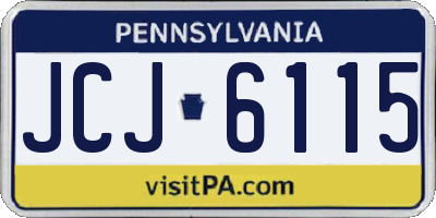 PA license plate JCJ6115